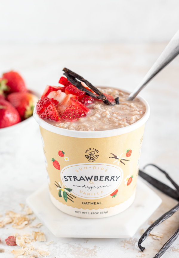 Nut-Free Strawberry Vanilla Oatmeal Cup
