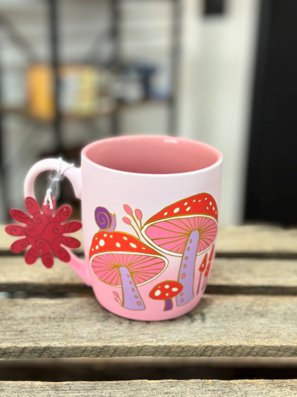 Matte Pink Mushroom Mug