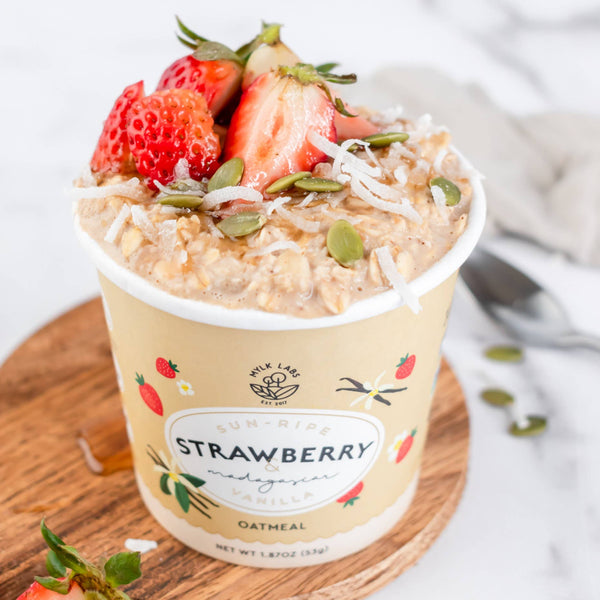Nut-Free Strawberry Vanilla Oatmeal Cup