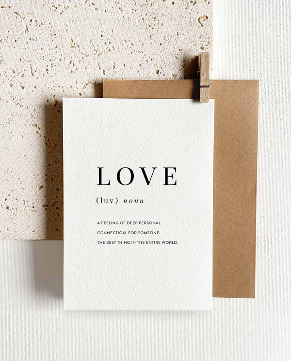 Definition of Love Greeting Card